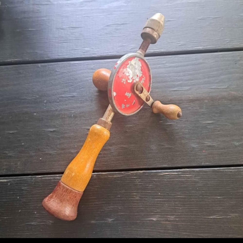 Vintage hand crank drill
